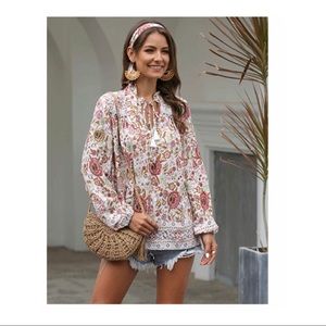 NWT beautiful casual Boho loose blouse